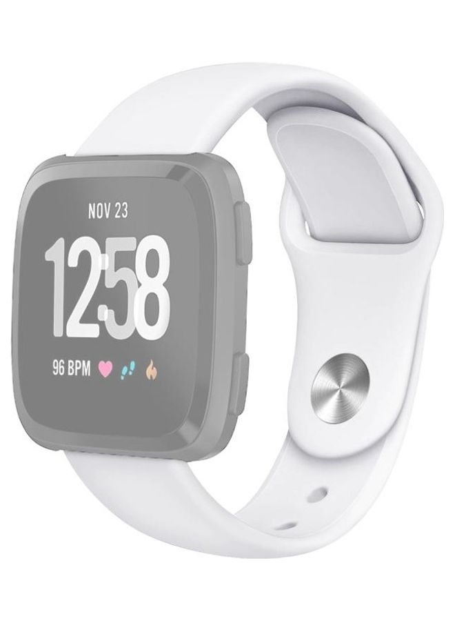 BGM Silicone Replacement Strap Watchband For Fitbit Versa 2 / Fitbit Versa / Fitbit Versa Lite White - Image 1