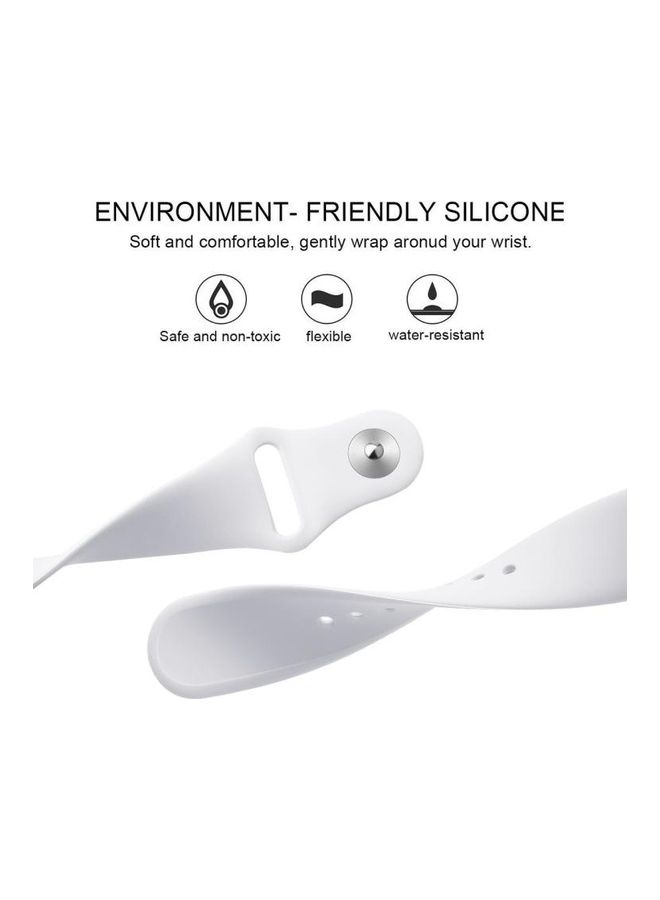 BGM Silicone Replacement Strap Watchband For Fitbit Versa 2 / Fitbit Versa / Fitbit Versa Lite White - Image 4