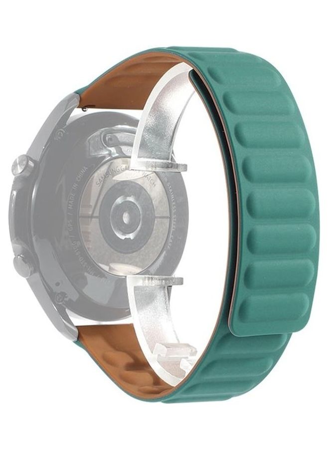 BGM Silicone Magnetic Replacement Strap For Samsung Galaxy Watch 3 45mm Peacock Green - Image 1