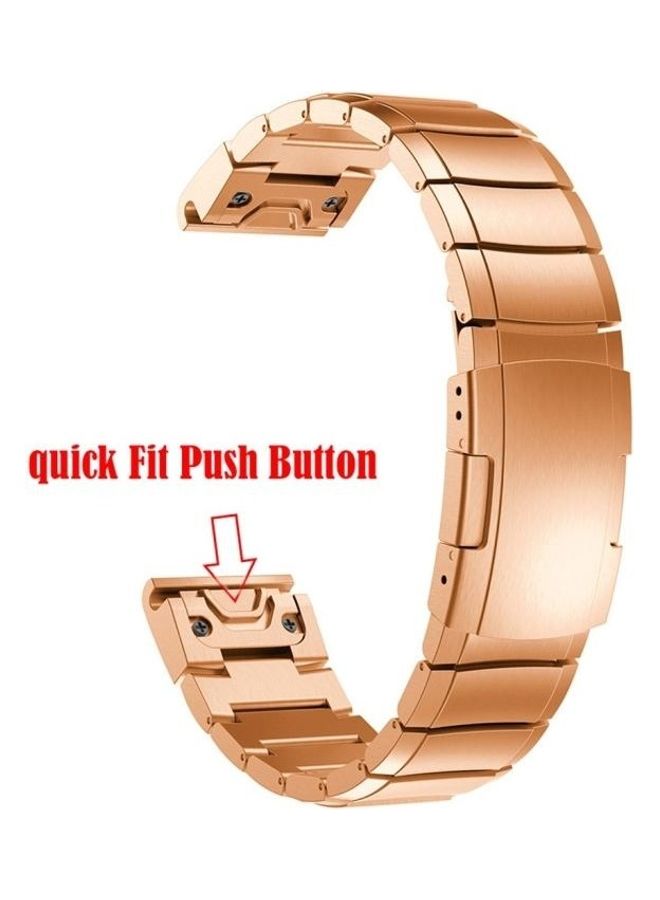 BGM Quick Dismantling Steel Wrist Strap Watchband For Garmin Fenix 5 Rose Gold - Image 5