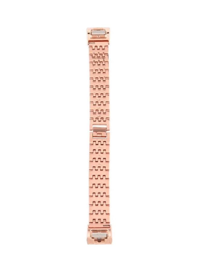 BGM Diamond Studded Stainless Steel Replacement Wrist Strap For Fitbit Charge 2 Rose Gold - Image 3