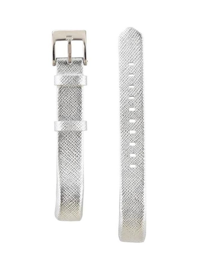 BGM Smart Shiny Leather Watchband for Fitbit Alta White - Image 3
