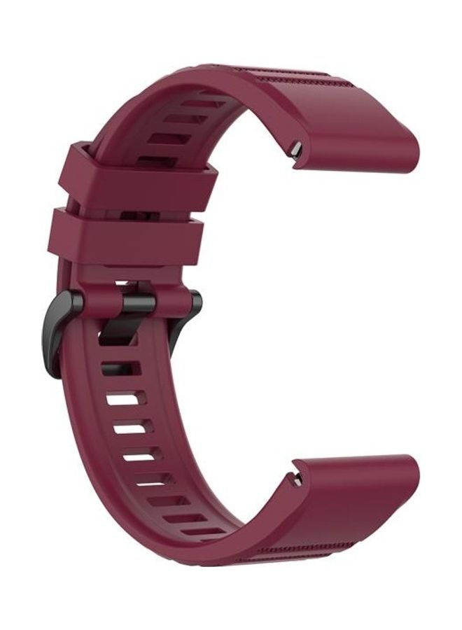 BGM Quick Release Official Texture Wrist Strap For Garmin Fenix 6 22mm Wine Red - Image 4