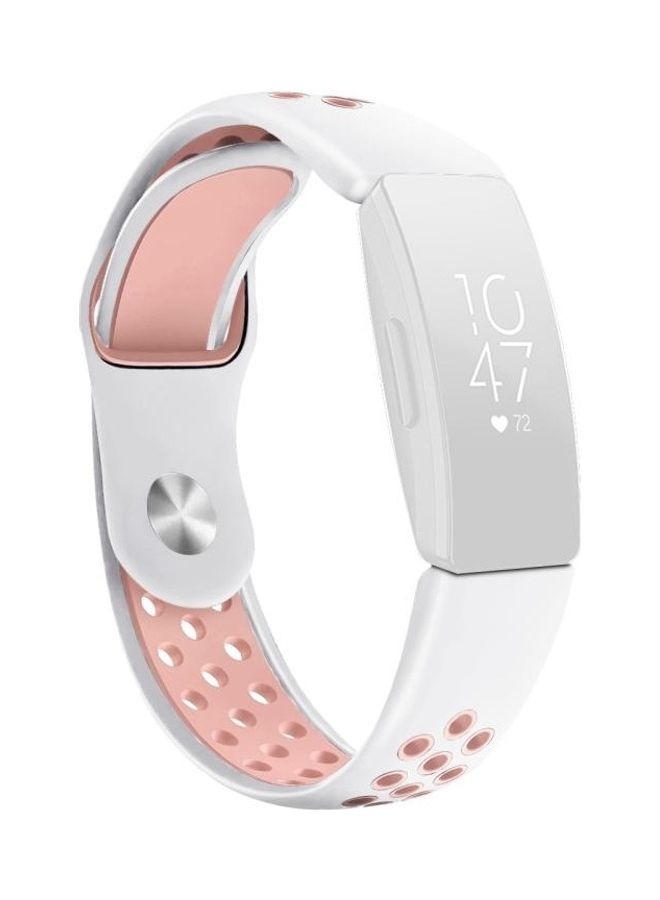 BGM Two-Color Silicone Strap For Fitbit Inspire HR White Powder  - Image 1