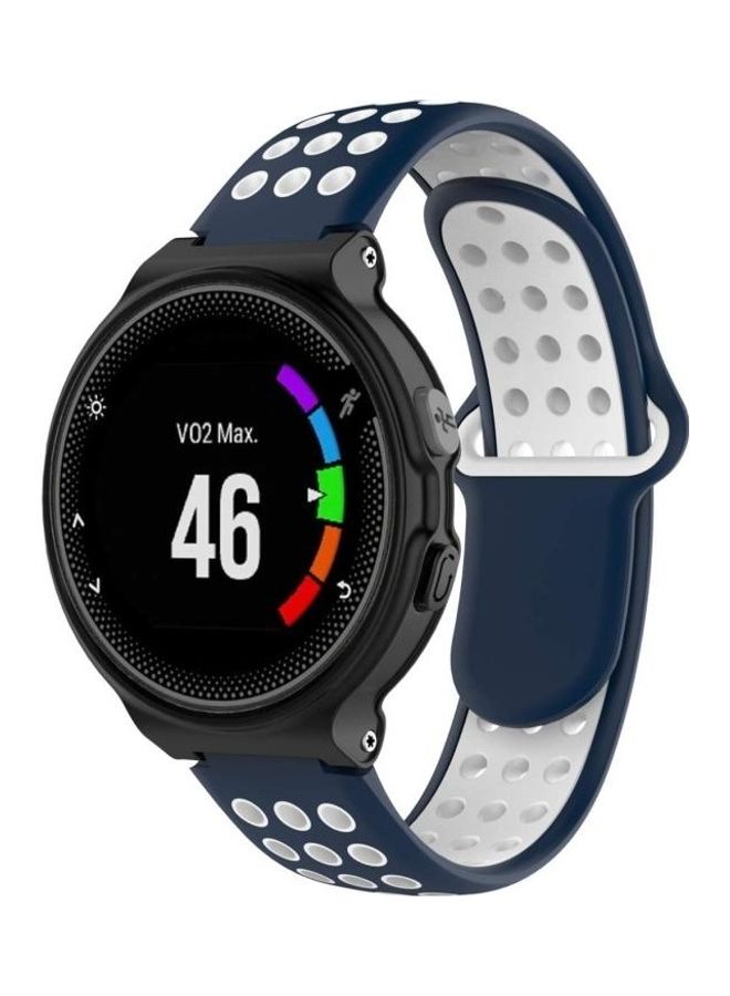 BGM Double Colour Silicone Sport Wrist Strap For Garmin Forerunner 220 / Approach S5 / S20 White/Blue - Image 1