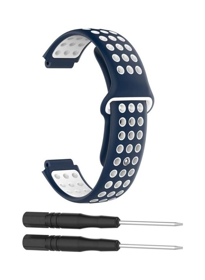 BGM Double Colour Silicone Sport Wrist Strap For Garmin Forerunner 220 / Approach S5 / S20 White/Blue - Image 2