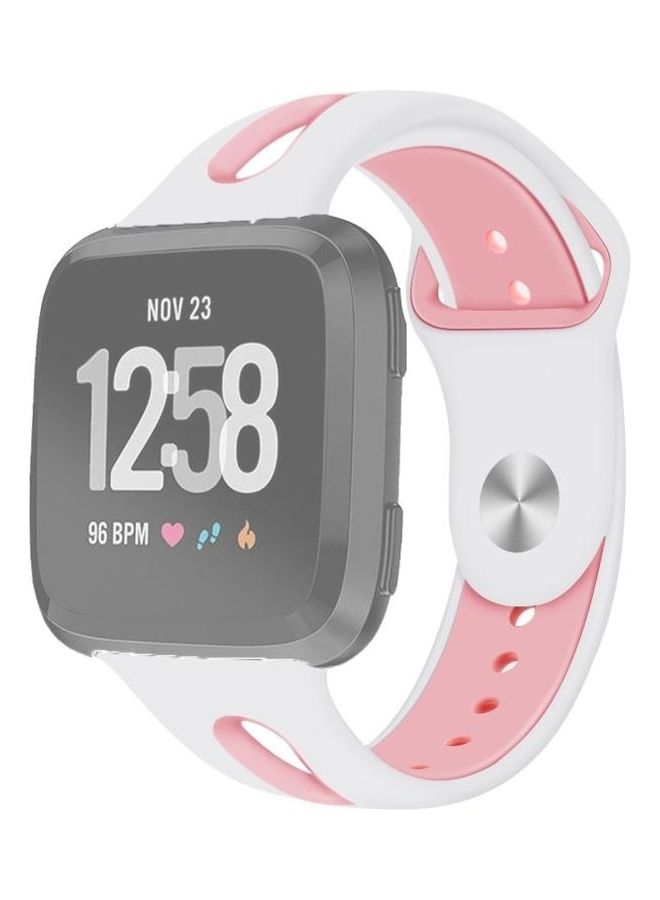 BGM Replacement Strap Watchband For Fitbit Versa White/Pink - Image 1