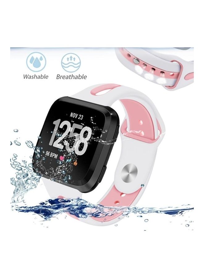 BGM Replacement Strap Watchband For Fitbit Versa White/Pink - Image 3