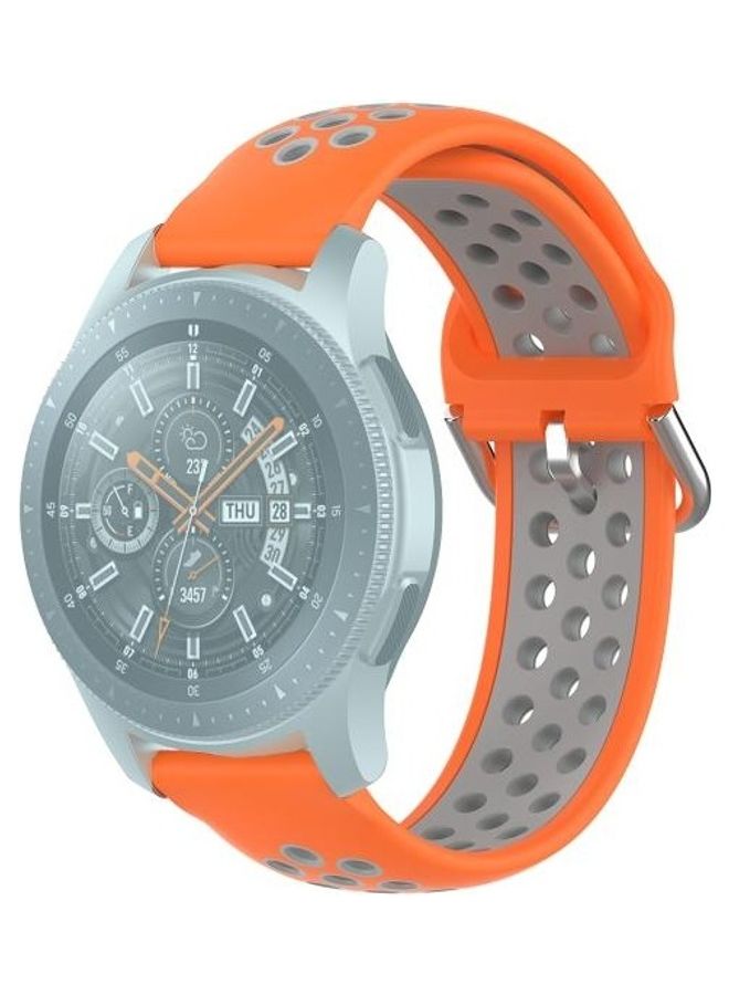 BGM Universal Sports Two-Tone Silicone Replacement Wrist Strap For Samsung Galaxy Watch 46mm/Gear S3 Orange/Grey - Image 1