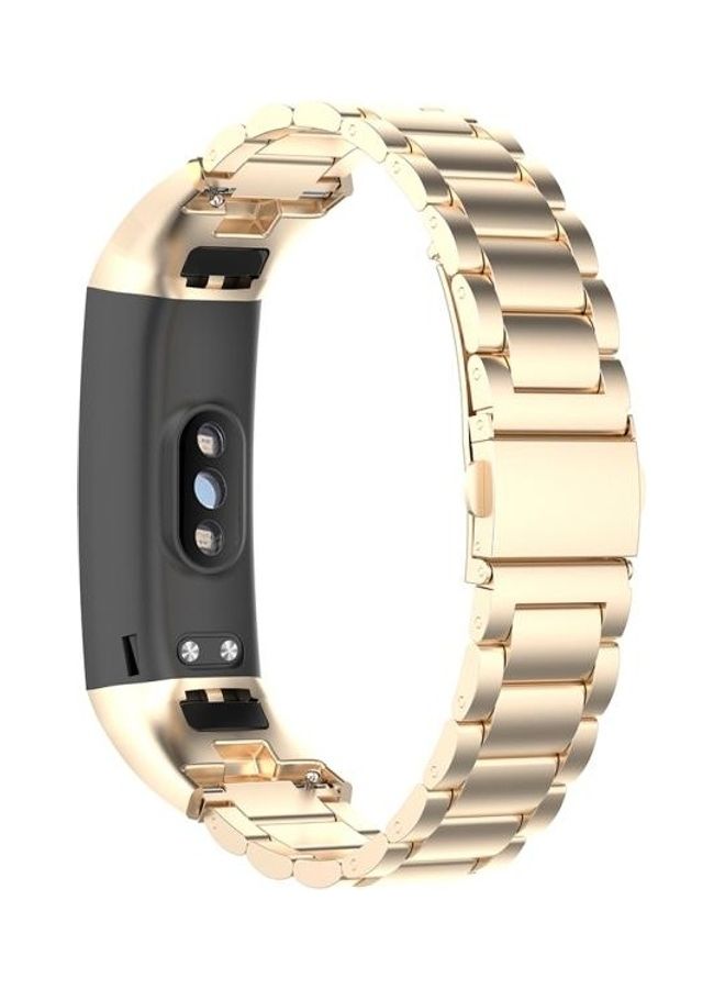 BGM Three Beads Steel Wrist Strap Watchband For Huawei Honor Band 4 (CRS-B19)/Honor Band 5 (CRS-B19S) Gold  - Image 2
