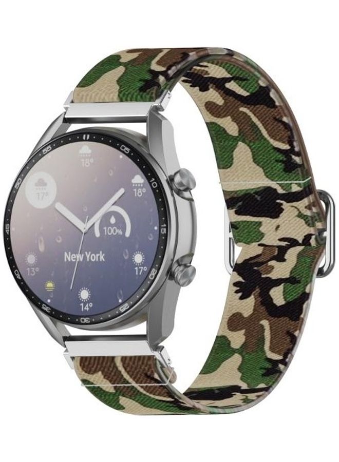 بي جي إم سوار بديل لساعة سامسونج جالاكسي 3 مقاس 20/41 مم نقشة مموهة كالزي العسكري باللون الأخضر - Image 3