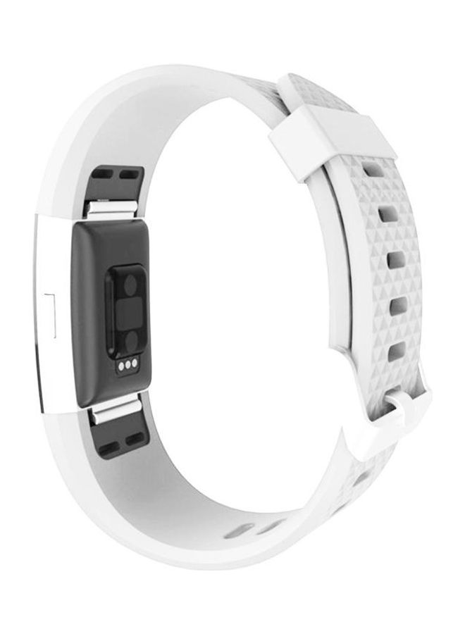 BGM Bracelet Watch Diamond Texture TPU Watchband For Fitbit Charger 2 White  - Image 5