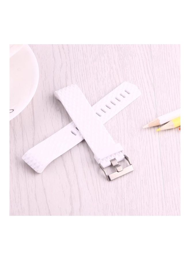Bracelet Watch Diamond Texture TPU Watchband For Fitbit Charger 2 White