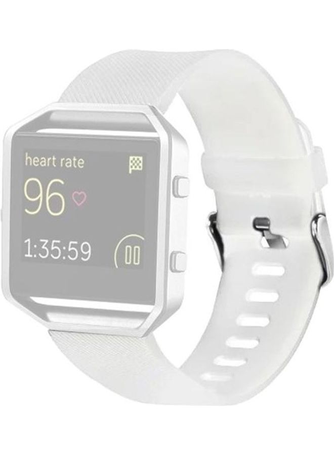 BGM Oblique Texture Silicone Watchband For Fitbit Blaze White - Image 1