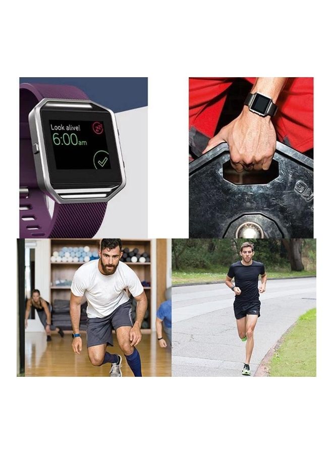 BGM Oblique Texture Silicone Watchband For Fitbit Blaze White - Image 5