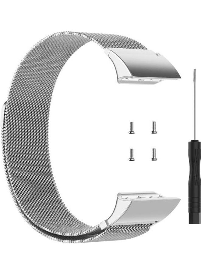 BGM - Milanese Replacement Wrist Strap For Garmin Forerunner 35 / 30 Silver - Image 1