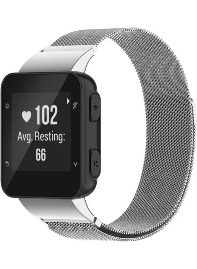 BGM - Milanese Replacement Wrist Strap For Garmin Forerunner 35 / 30 Silver - Image 1