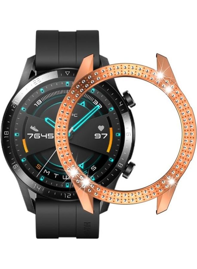 بي جي إم غطاء حماية من البولي كربونات بصفين من الألماس لساعة هواوي GT2 ذهبي وردي - Image 1