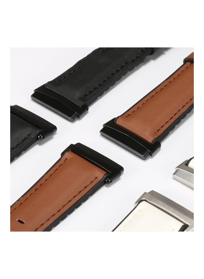 BGM Leather Replacement Strap Watchband For Fitbit Versa 3 White - Image 3