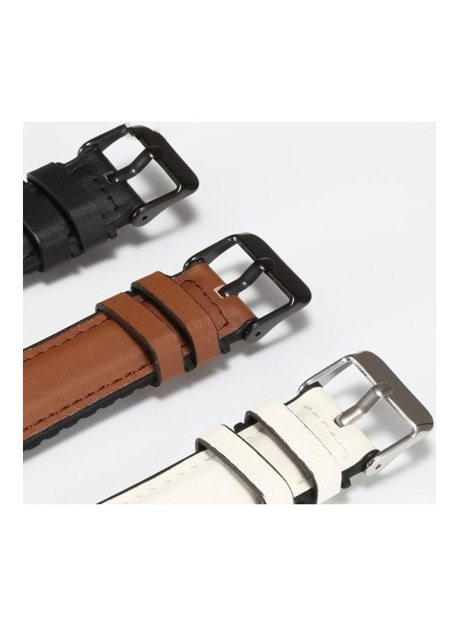 BGM Leather Replacement Strap Watchband For Fitbit Versa 3 White - Image 4