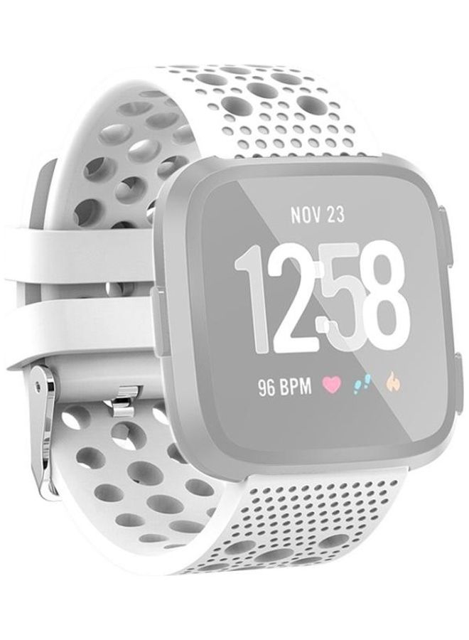 BGM Smart Venting Circle Hole Wrist Strap Watchband for Fitbit Versa White - Image 1