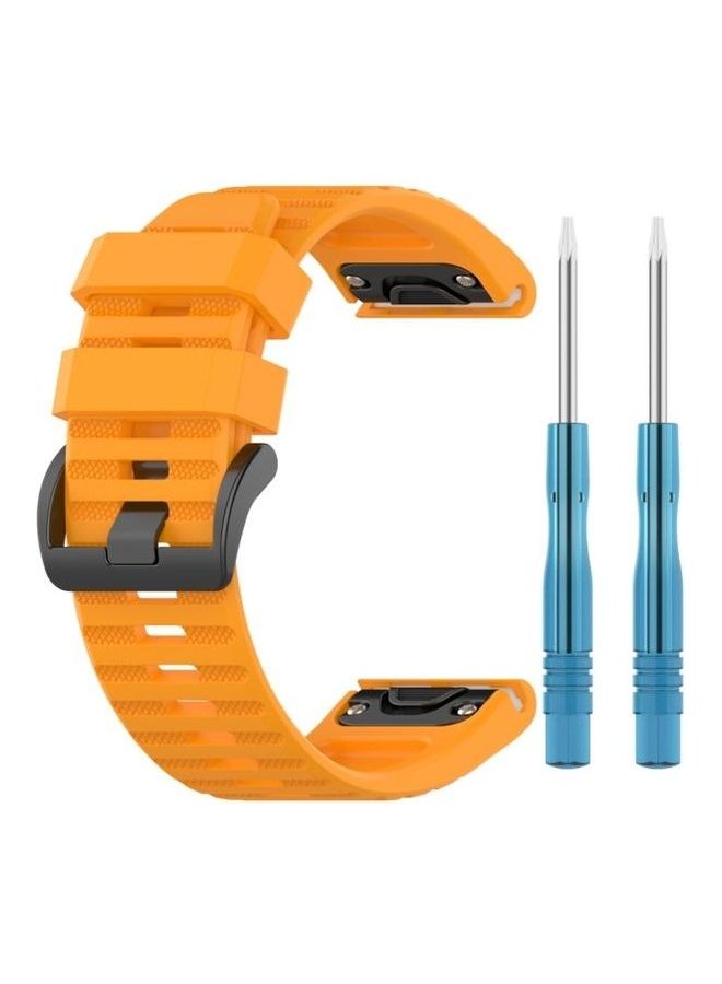 BGM Smart Quick Release Silicon Wrist Strap For Garmin Fenix 6 Yellow - Image 1