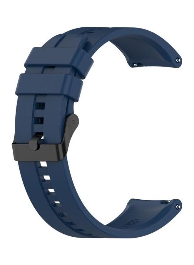 BGM Silicone Replacement Strap Watchband with Black Steel Buckle For Huawei Watch GT 2 Pro Dark Blue/Black - Image 1