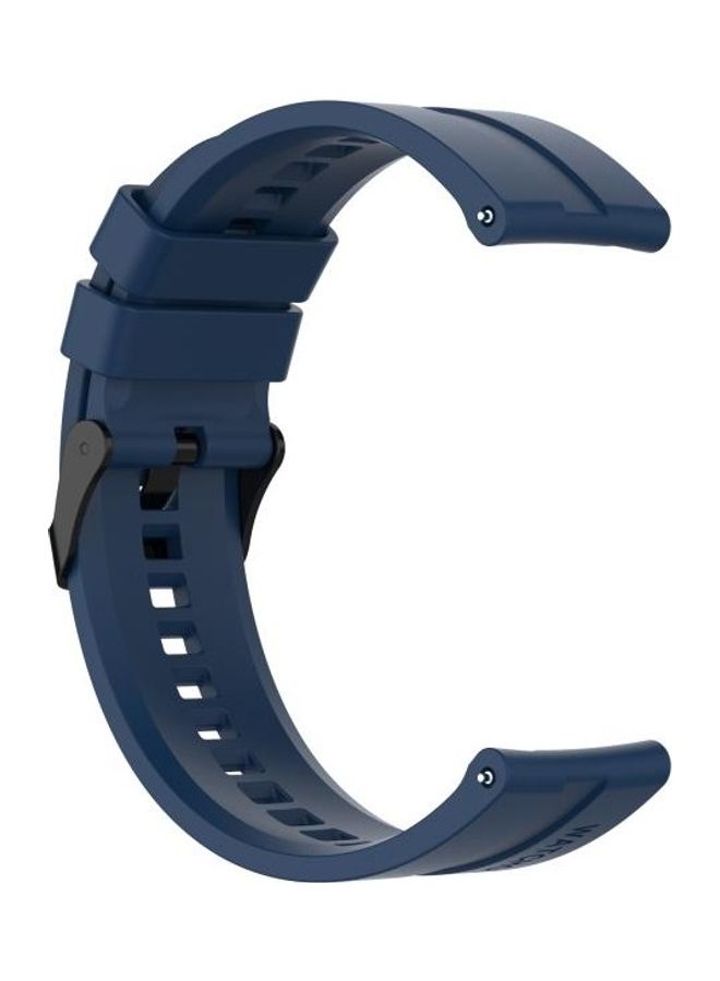 BGM Silicone Replacement Strap Watchband with Black Steel Buckle For Huawei Watch GT 2 Pro Dark Blue/Black - Image 3