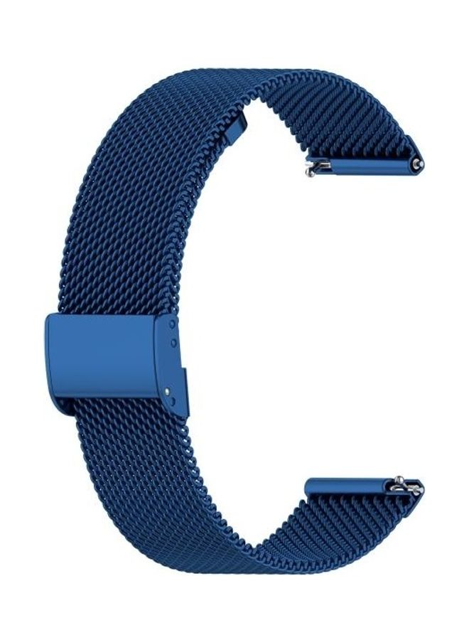 BGM Stainless Steel Mesh Watch Wrist Strap For Huawei GT/GT2/Galaxy Watch/Fossil Gen 5 Carlyle 22-46mm Dark Blue - Image 2