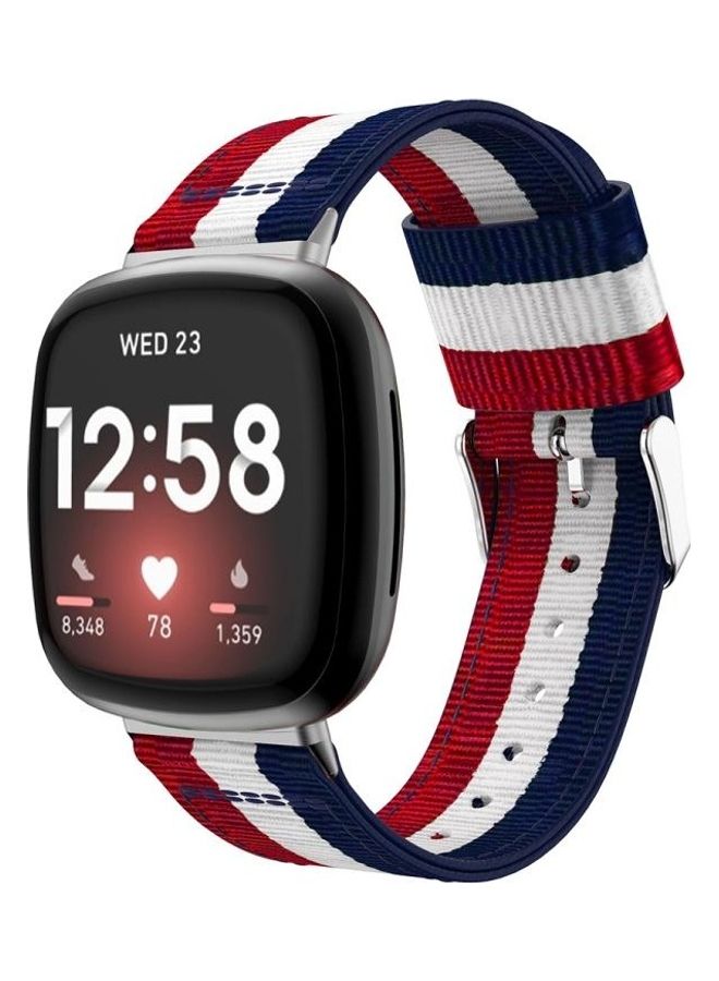 BGM Replacement Strap Watchband For Fitbit Versa 3 Red/White/Blue - Image 3