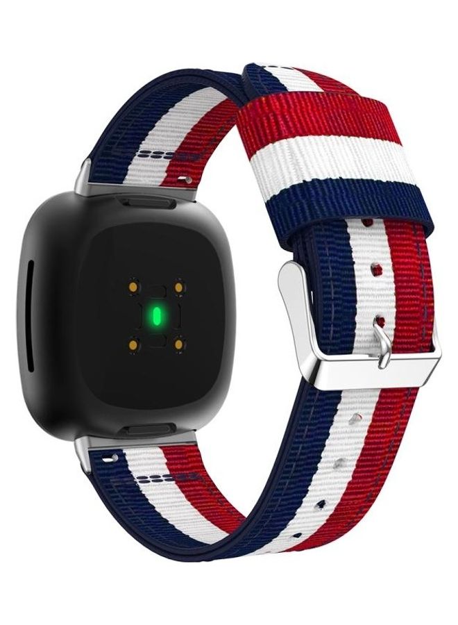 BGM Replacement Strap Watchband For Fitbit Versa 3 Red/White/Blue - Image 4