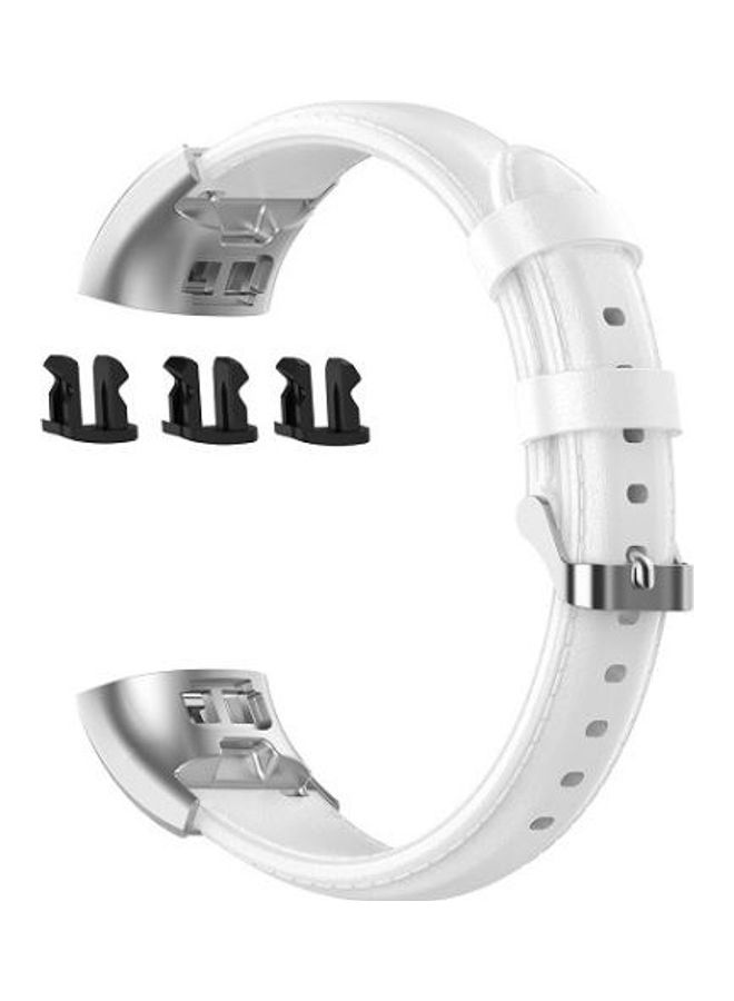 BGM Oil Wax Leather Strap For Huawei Band 3 And 4 Pro White - Image 3