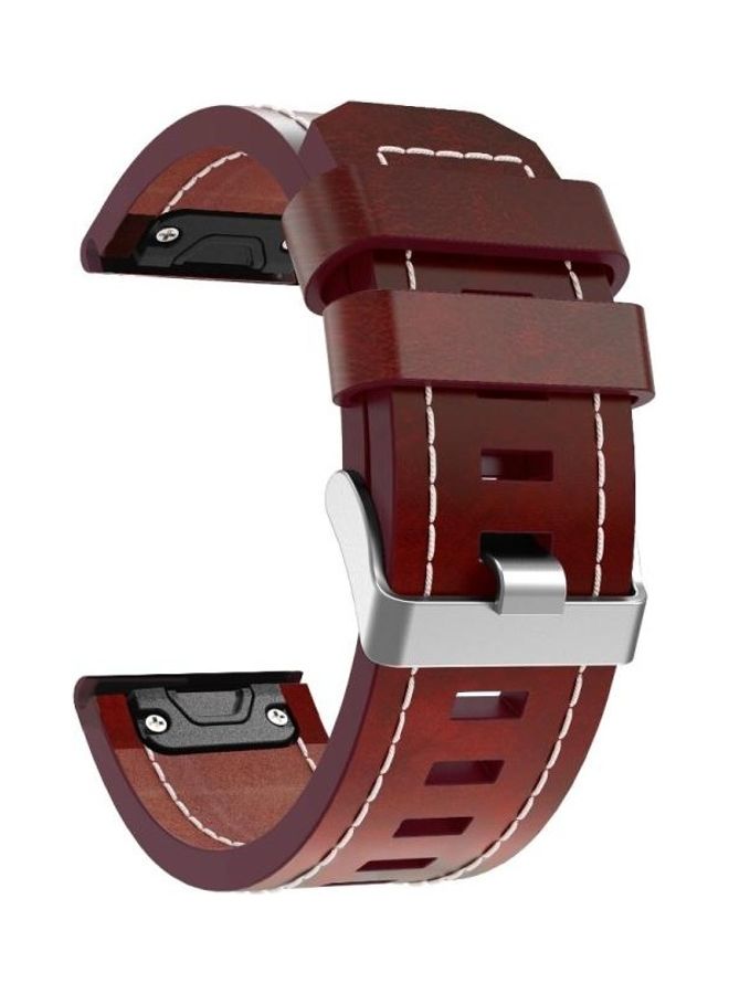 BGM Quick-Release Leather Strap For Garmin Fenix 5X With Sewing Thread  - Image 1