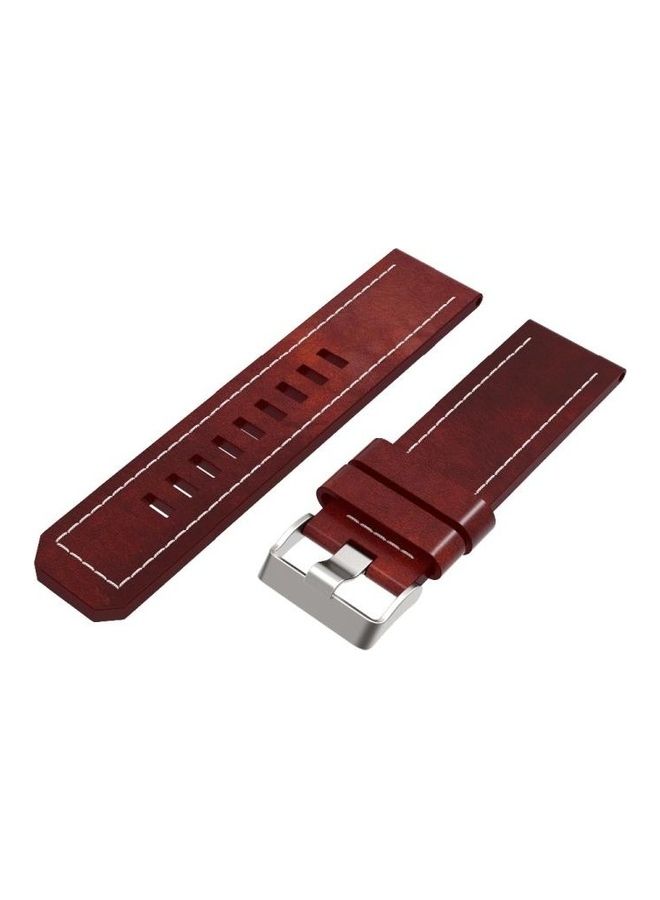 BGM Quick-Release Leather Strap For Garmin Fenix 5X With Sewing Thread  - Image 2