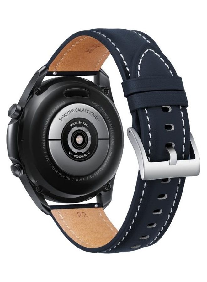 BGM Leather with Buckle Replacement Watchband For Samsung Galaxy Watch3 41mm Dark Blue - Image 1