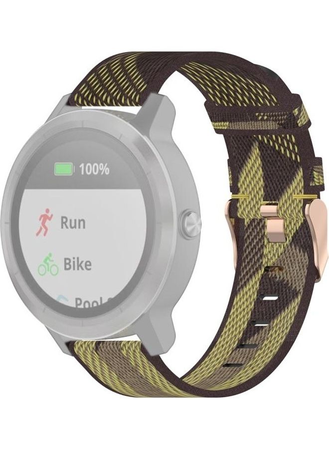 BGM Stripe Weave Nylon Wrist Strap Watch Band For Garmin Venu/Vivomove 3/Vivoactive 3/Forerunner 245/645 Yellow - Image 1