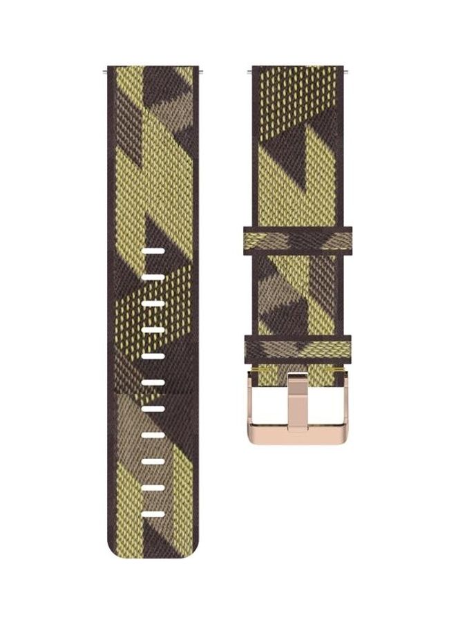 BGM Stripe Weave Nylon Wrist Strap Watch Band For Garmin Venu/Vivomove 3/Vivoactive 3/Forerunner 245/645 Yellow - Image 2