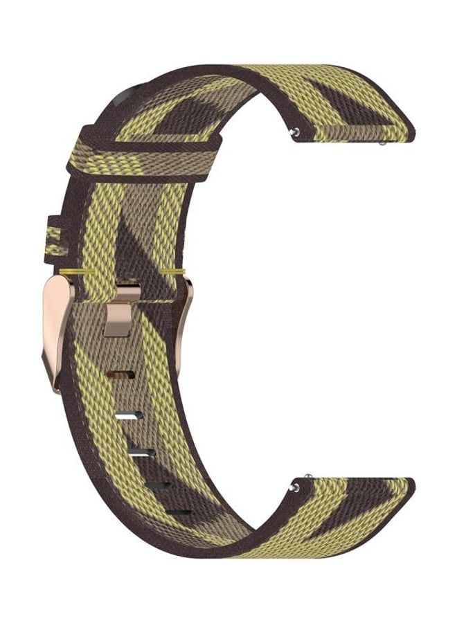 BGM Stripe Weave Nylon Wrist Strap Watch Band For Garmin Venu/Vivomove 3/Vivoactive 3/Forerunner 245/645 Yellow - Image 3