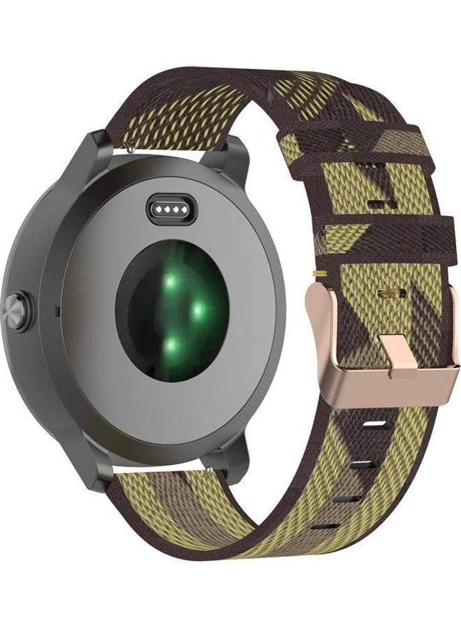 BGM Stripe Weave Nylon Wrist Strap Watch Band For Garmin Venu/Vivomove 3/Vivoactive 3/Forerunner 245/645 Yellow - Image 4