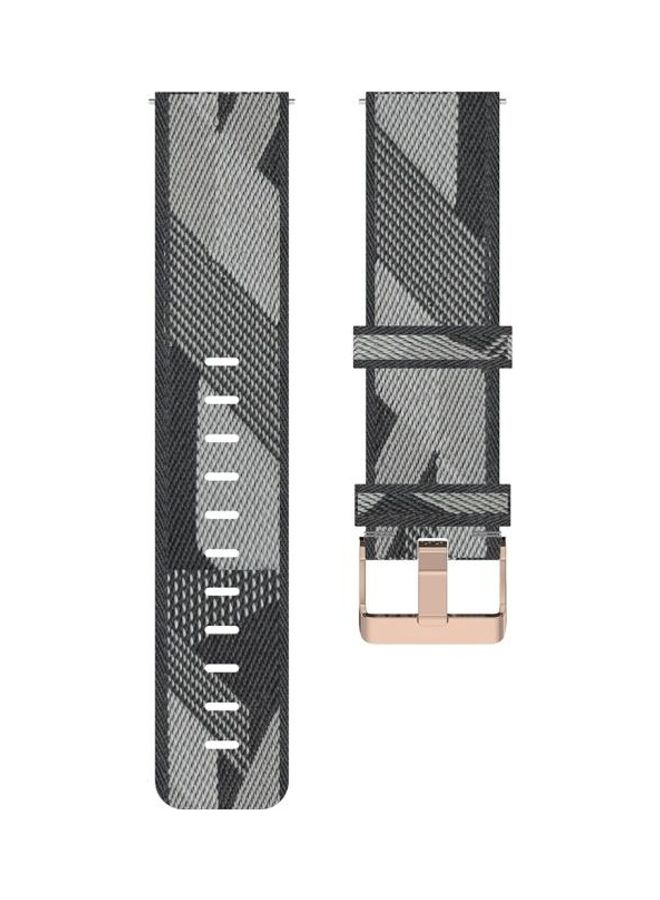 BGM Stripe Weave Nylon Wrist Strap Watch Band for Fitbit Versa 2 Grey - Image 2