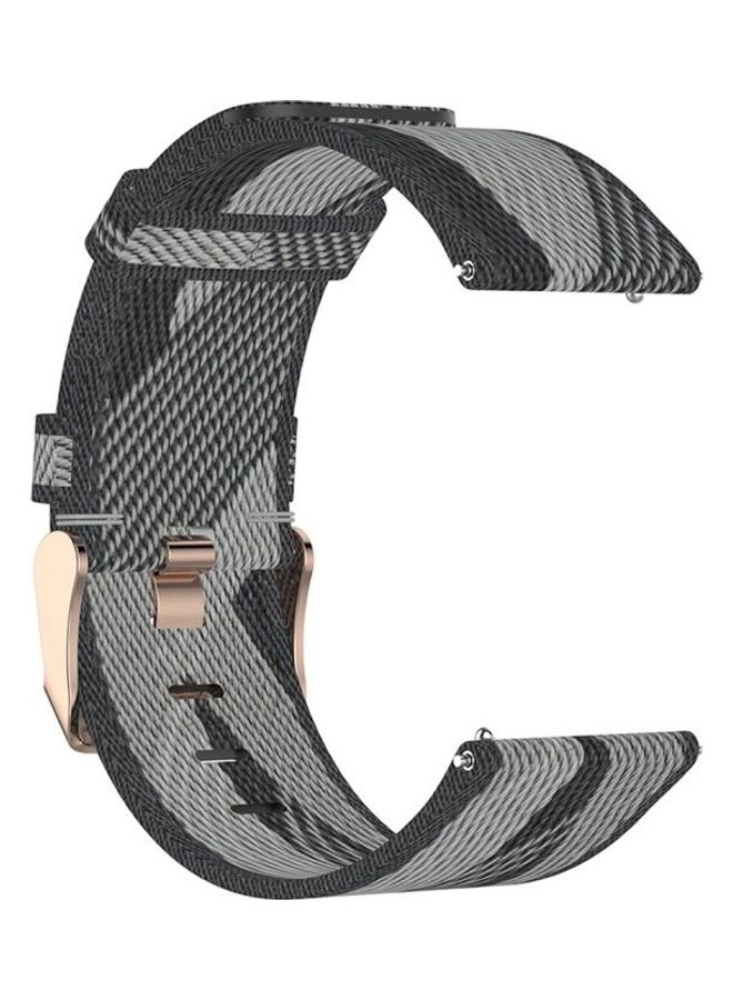 BGM Stripe Weave Nylon Wrist Strap Watch Band for Fitbit Versa 2 Grey - Image 3