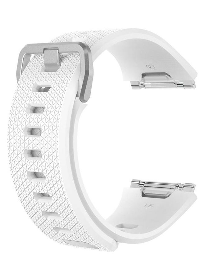 BGM Silicone Replacement Wrist Strap Watchband With Buckle For Fitbit Ionic White
