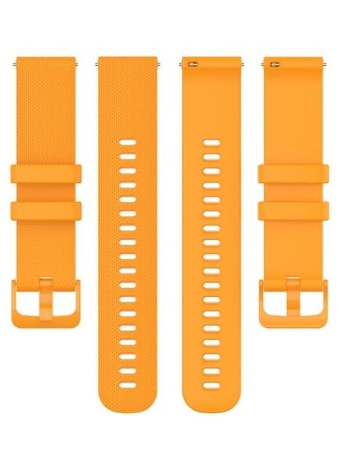 BGM Silicone Smart Watch Replacement Strap For Garmin Yellow - Image 3
