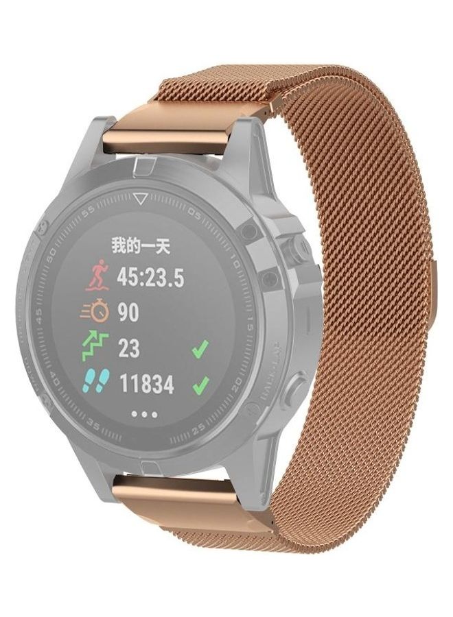 BGM - Milanese Strap For Garmin Fenix 6S Rose Gold - Image 1