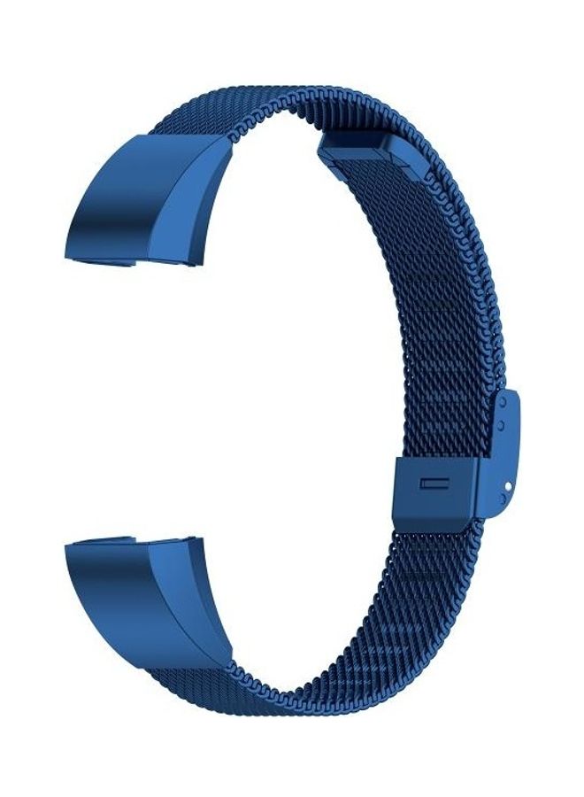 BGM Watch Button Mesh Metal Replacement Strap Watchband For Fitbit Alta/Alta HR/ACE Size:L Dark Blue  - Image 3