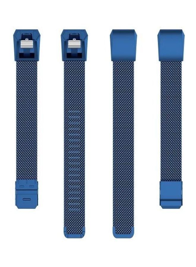 BGM Watch Button Mesh Metal Replacement Strap Watchband For Fitbit Alta/Alta HR/ACE Size:L Dark Blue  - Image 5