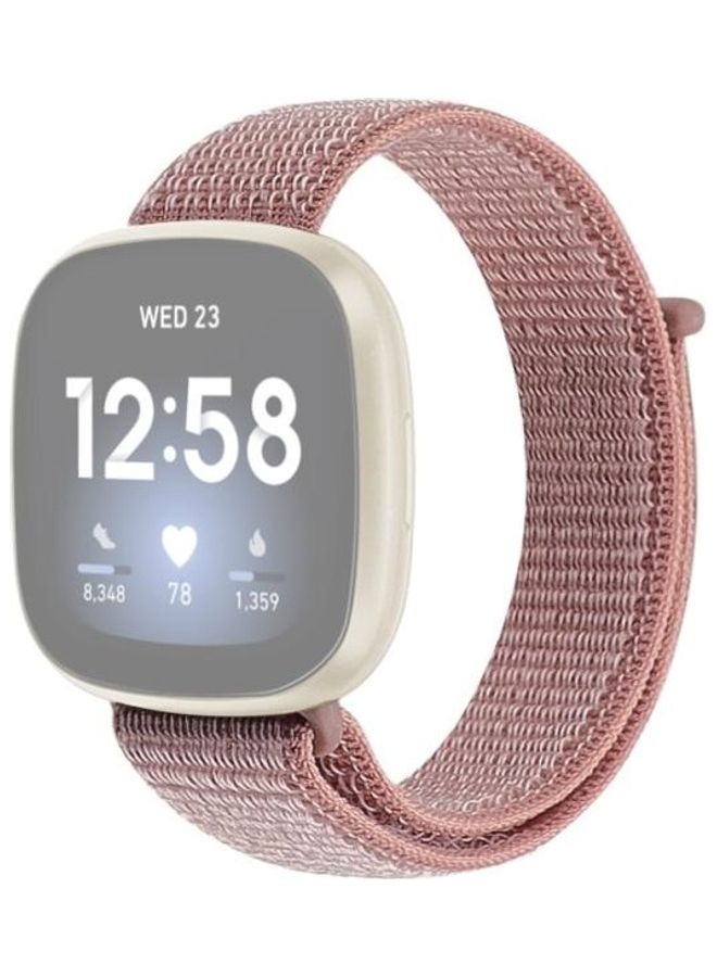 BGM Nylon Loop Replacement Strap For Fitbit Versa 3 Rose Pink - Image 1