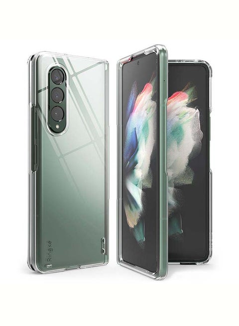 Slim Case for Galaxy Z Fold 3 Anti-Cling Micro-Dot Technology Shockproof Protective Supports Fast Wireless Charging Clear