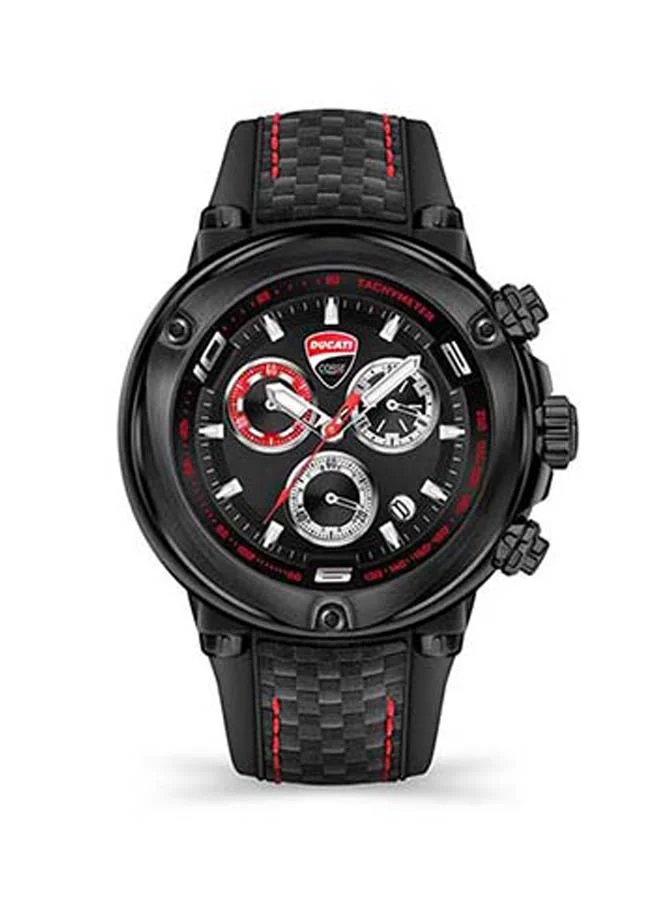 Ducati Corse Men's Partenza Chronograph Leather Wrist Watch DTWGO2018804 - 49 mm - Black