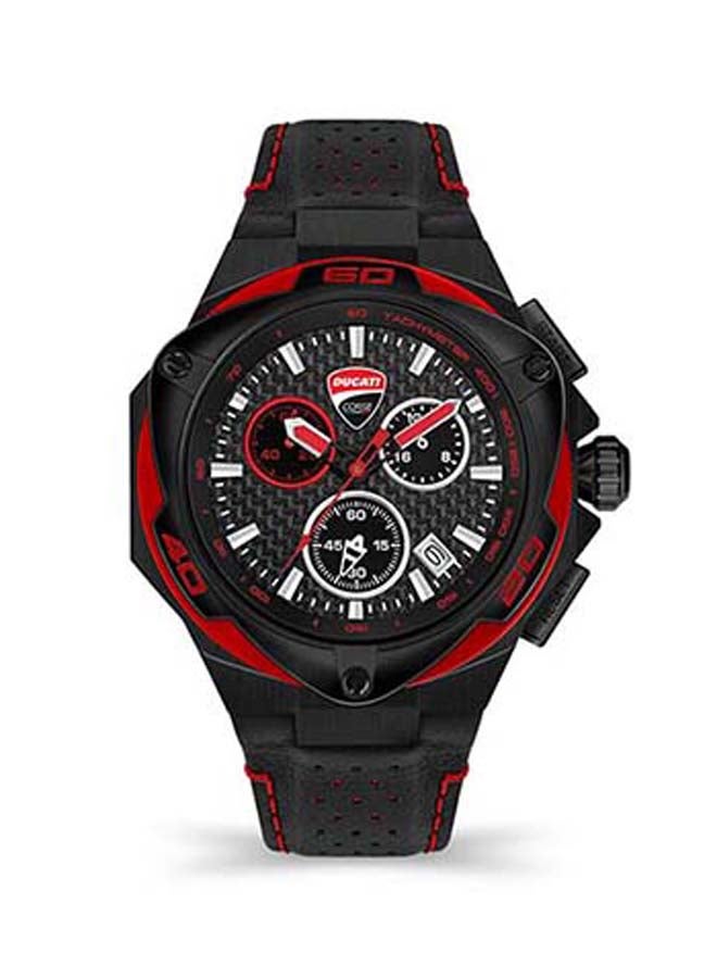 Ducati Corse Men's Motore Chronograph Leather Wrist Watch DTWGC2019004 - 49 mm - Black  - Image 1